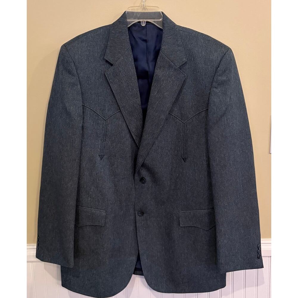 Circle S Dallas Texas USA Mens Western Sport Coat Blazer Jacket 44 L 2 Button